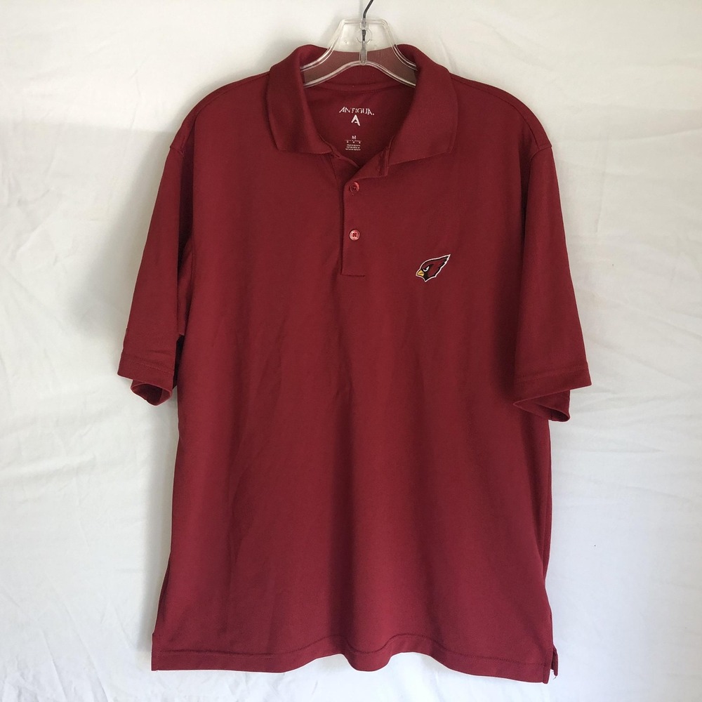 Arizona Cardinals Polo Shirt Mens Medium Red NFL Football Antigua Short Sleeve